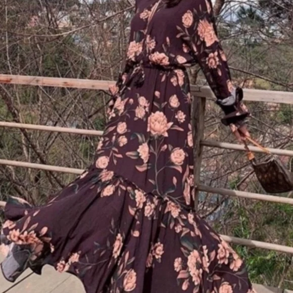 H&M × Johanna Ortiz Floral Maxi Dress Size Medium BLOGGER FAVE - Picture 10 of 16